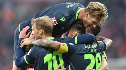 Das Team von Union Berlin kann jubeln. Nach dem Sieg in Mainz stehen die Eisernen auf Platz elf in der Bundesliga-Tabelle