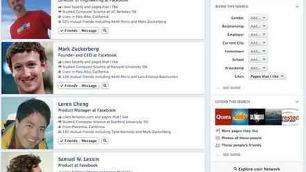 Personen, die meine Interessen teilen. Mit GraphSearch hat Facebook einen neuen Suchansatz geschaffen. 