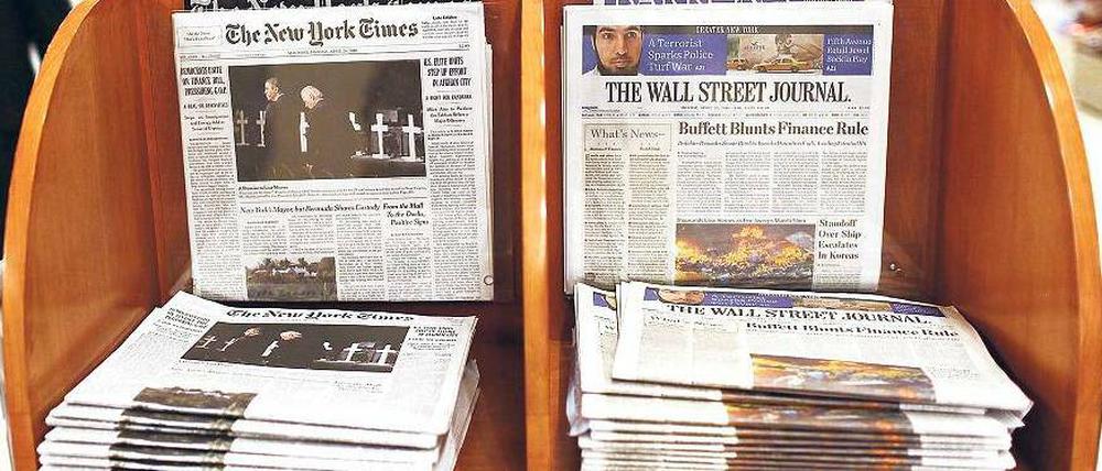 In direkter Lokalkonkurrenz: Die „Times“ und das „Journal“. Foto: AFP