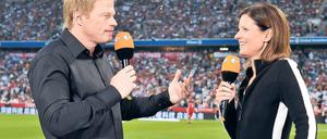 Oliver Kahn statt Johannes B. Kerner: Der Ex-Bayern-Torwart und ZDF-Sportreporterin Katrin Müller-Hohenstein werden ab 2012 europäische Spitzenspiele analysieren. Foto: ZDF