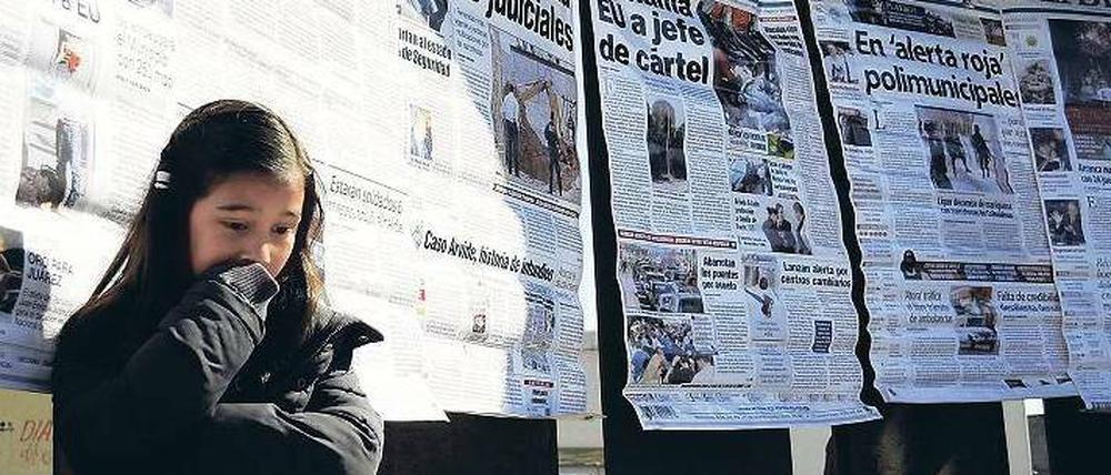 Trauer einer Tochter. Der Vater der achtjährigen Galia Rodriguez hat für die Zeitung „El Diario de Juarez“ über die Machenschaften der mexikanischen Drogenkartelle berichtet und wurde deshalb ermordet.