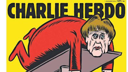 Lustig? Das Cover der deutschen Ausgabe von "Charlie Hebdo" setzt auf Merkel.
