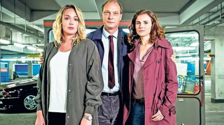 Alwara Höfels (links) verlässt den "Tatort" Dresden, Martin Brambach und Karin Hanczewski bleiben.