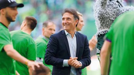 Sechster in der Bundesliga, Erster in der „Sportschau“. Wolfsburg-Trainer Bruno Labbadia kann sich freuen.