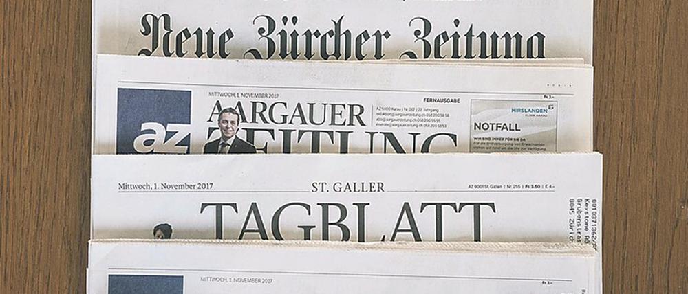 Konzentration, Profession. Die Zeitungen der AZ-Medien und der NZZ-Mediengruppe, eines der größten Medienunternehmen der deutschsprachigen Schweiz. 