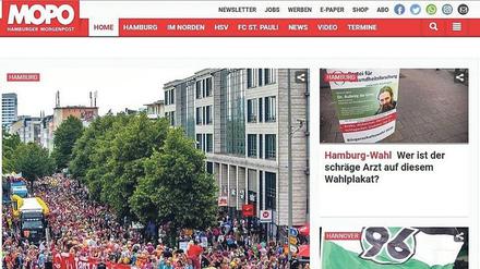 Online only? Die Belegschaft der „Hamburger Morgenpost“, dass die Funke-Gruppe als möglicher Käufer nur an der Marke Mopo.de interessiert sein könnte. 