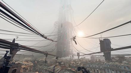 „Half-Life: Alyx“ ist das mit Abstand aufwendigste VR-Game. Der Spieler muss sich in City 17 gegen Kopfkrabben, Kampfdrohnen und Zombies behaupten. 