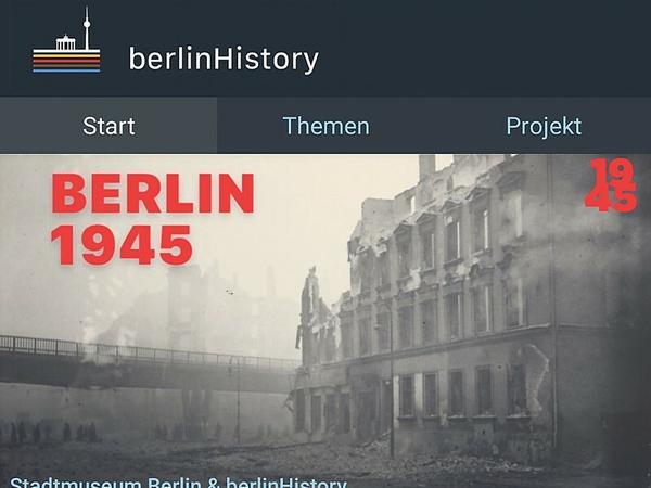 Die Geschichte Berlins lässt sich auch interaktiv am Smartphone mit der App „Berlin History“ (rechts) erkunden. 