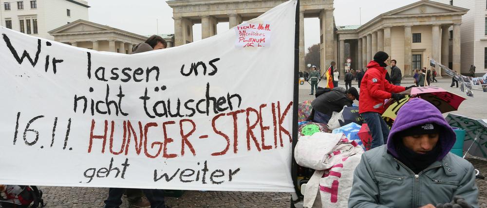 Das Brandenburger Tor ist das medienwirksame Symbol des Flüchtlingsprotests.