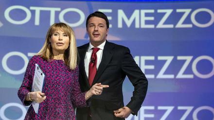 Moderatorin Lilli Gruber und Italien Ex-Premier Matteo Renzi