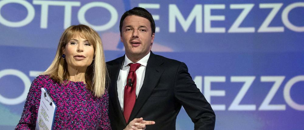 Moderatorin Lilli Gruber und Italien Ex-Premier Matteo Renzi