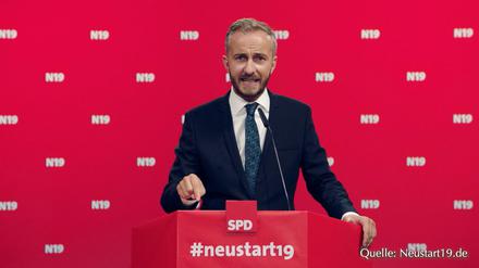 Der Satiriker Jan Böhmermann bewirbt sich nach eigenen Worten mit der Kampagne #neustart19 um den SPD-Parteivorsitz in seiner Sendung «Neo Magazin Royale». 