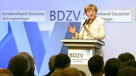 Bundeskanzlerin Angela Merkel beim Jubiläum des Bundesverbandes der deutschen Zeitungsverleger.