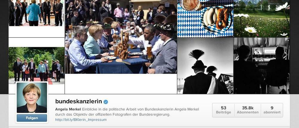 Das Instagram-Profil von Bundeskanzlerin Angela Merkel, mit dem sie Einblicke in ihre politische Arbeit geben möchte. Doch russischsprachige Trolle veröffentlichen unter ihren bildern zahlreiche Beleidigungen. 