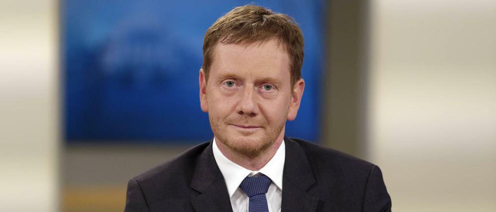 Michael Kretschmer (CDU), Ministerpräsident von Sachsen, zu Gast bei Anne Will im Ersten Deutschen Fernsehen. 