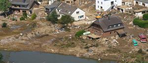 Zerstörte Häuser in Marienthal in Rheinland-Pfalz nach der Flut im Sommer 2021.