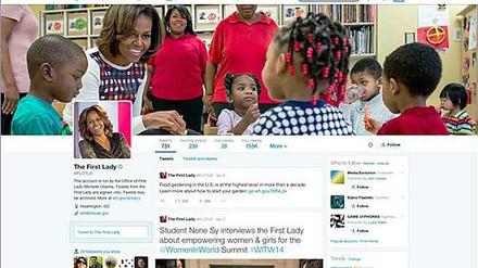 Das neue Twitter-Proil von Michelle Obama.