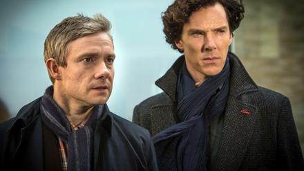 Unter dem Hashtag #sherlock stürmen Benedict Cumberbatch (rechts) als Sherlock Holmes und Martin Freeman als Dr. Watson die Twitter-Charts.