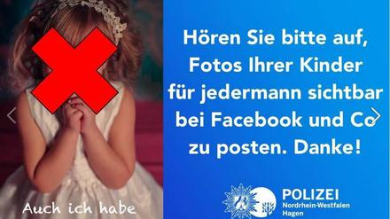 Auf Facebook ruft die Polizei NRW Hagen Eltern dazu auf, keine Fotos von Kindern im Netz zu veröffentlichen. 