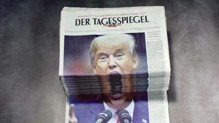 Tagesspiegel Zeitungsstapel Trump