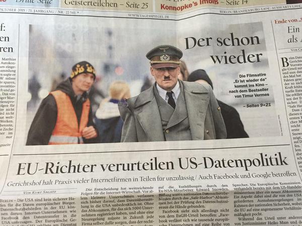 Tagesspiegel-Titelseite der Frühausgabe am 7. Oktober 2015