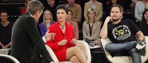 Linken-Politikerin Sahra Wagenknecht kam in der ZDF-Sendung "Markus Lanz" kaum zu Wort.  