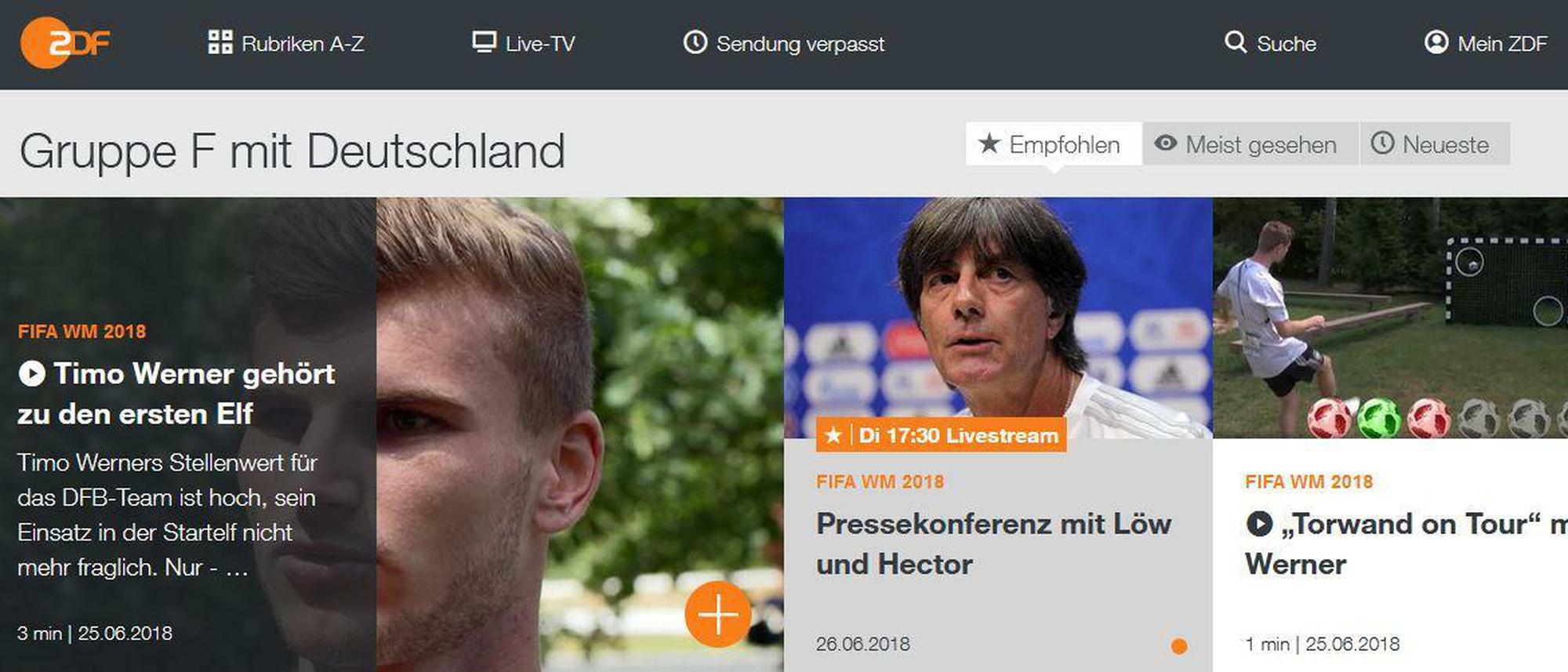WM 2018 im Livestram ZDF sieht Mediathek für den WM-Ansturm gerüstet