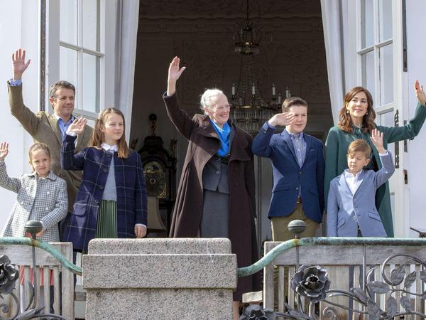Die königliche Familie an Margrethes 79. Geburtstag.