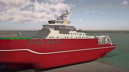 Ein Video von NERC präsentiert das Schiff, wie es einmal aussehen soll. Ein Name wird zudem noch gesucht. 
