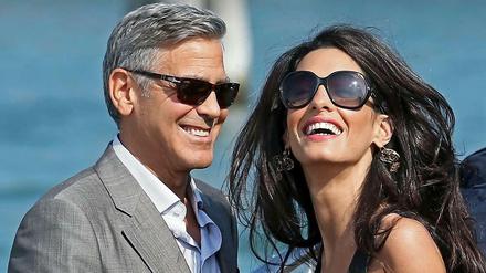 Brautpaar auf dem Wasser: George Clooney und Amal Alamuddin vergangenen September in Venedig