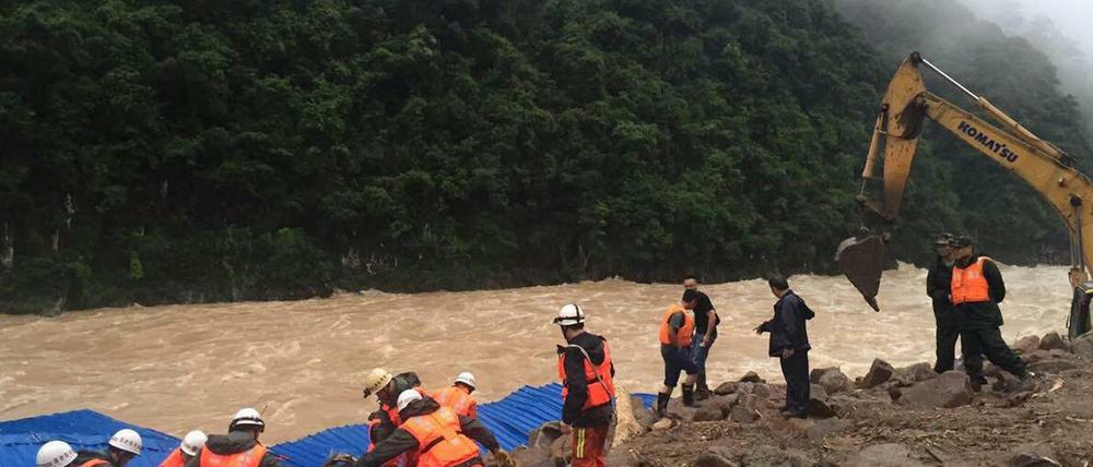 Nach dem Erdrutsch im Südosten Chinas sind acht Leichen geborgen worden. 
