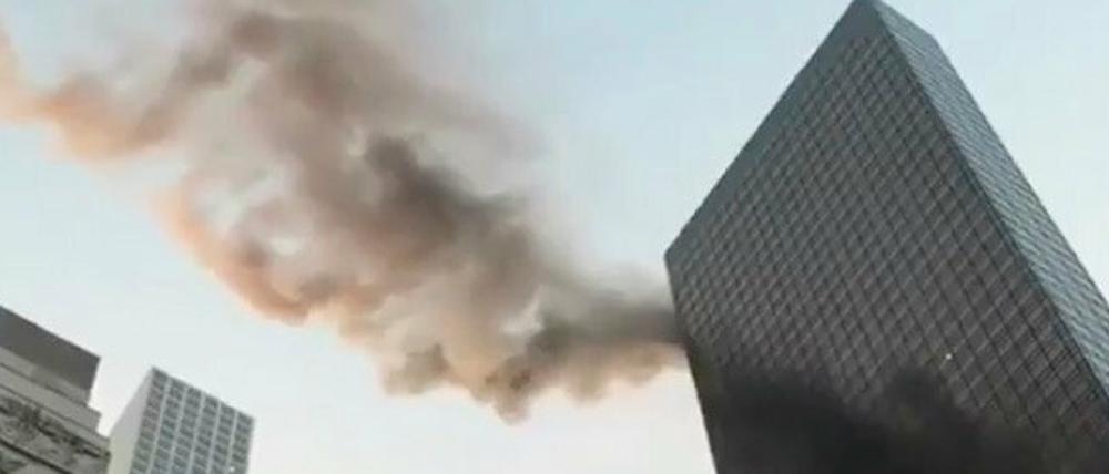 Feuer im Trump Tower in New York am Montag. 