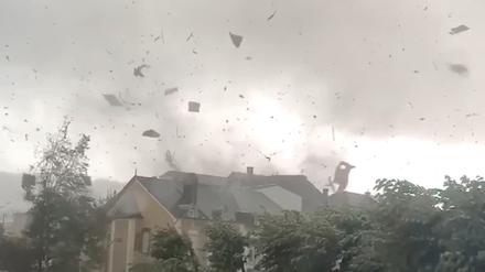 Tornado in Petange, Luxemburg.