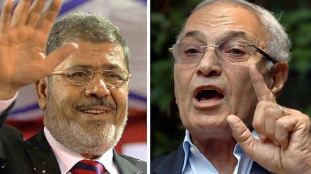 Der Islamist Mohammed Mursi (links) und der frühere Mubarak-Minister Ahmed Schafik gehen in die Stichwahl.