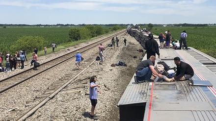 Der verunglückte Amtram-Zug in Mendon, Missouri