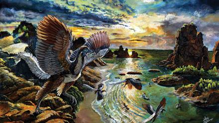 So soll es vor Millionen Jahren ausgesehen haben: Rekonstruktion eines Archaeopteryx albersdoerferi.