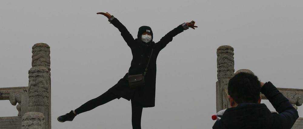Zeit für Fotos: Die Luft in Peking ist besser geworden, aber nicht gut. 
