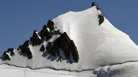 Ziel vieler Bergsteiger: der Alpengipfel Mont Blanc bei Chamonix.