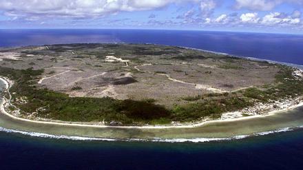 Die Insel Nauru im Pazifik. 