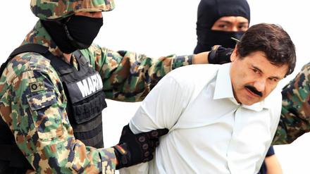 Drogenboss Joaquin Guzmán, genannt El Chapo, bei seiner Festnahme im Februar 2014.