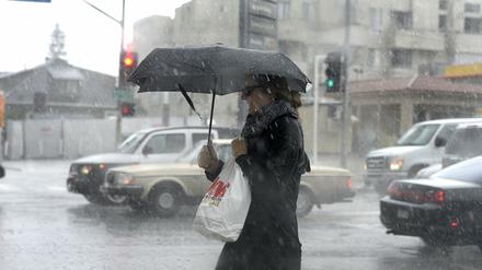 Heftiger Regen in Los Angeles, Kalifornien, am Mittwoch. 