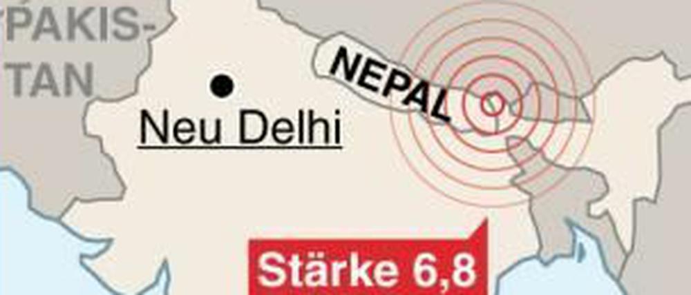 Ein staken Erdbeben hat am Sonntagabend das Himalaya erschüttert.