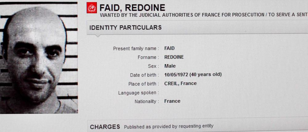 Redoine Faïd wurde bereits 2013 per internationalem Haftbefehl von Interpol gesucht. Nun ist er aus dem Gefängnis entkommen.