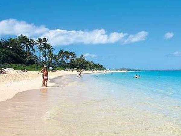 Traumstrand. Kailua Beach ist mehrere Kilometer lang. 
