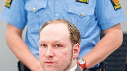 Zunehmend unsicher. Breivik während der Verhandlung im Osloer Gericht.