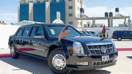 Dieses Ersatzfahrzeug brachte den Präsidenten in die Westbank. 