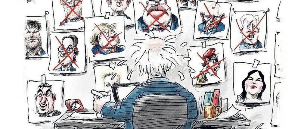 Selbstporträt: Diese Karikatur hat Klaus Stuttmann Anfang Dezember zum Amtsantritt der neuen Regierung gezeichnet.