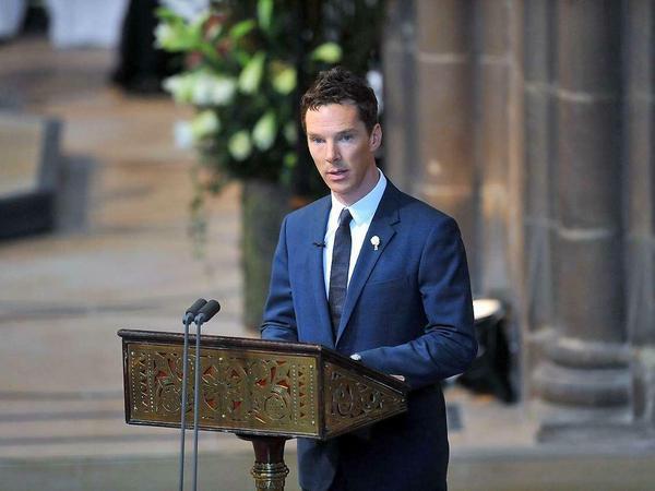 Benedict Cumberbatch am Donnerstag in der Kathedrale von Leicester. Der Schauspieler ist ein entfernter Verwandter von Richard III.
