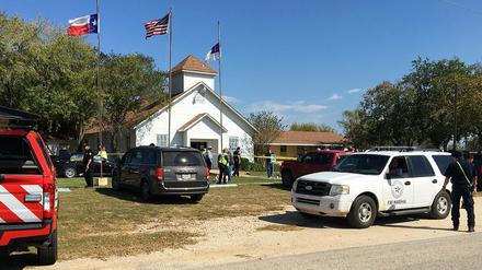 Tatort in Texas: In dieser Kirche in Sutherland Springs eröffnete der Schütze das Feuer auf Gläubige. 