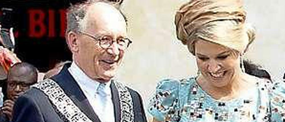 Königin Maxima und Bürgermeister Fred de Graaf.